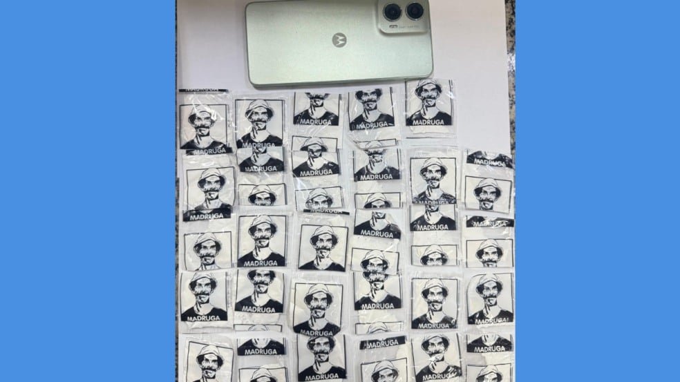 Porções de cocaína com imagem do Seu Madruga