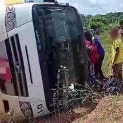 Ônibus envolvido no acidente (Foto: Reprodução)