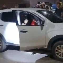 As vítimas foram executadas dentro do veículo Fiat Mobi (Foto: Reprodução) 