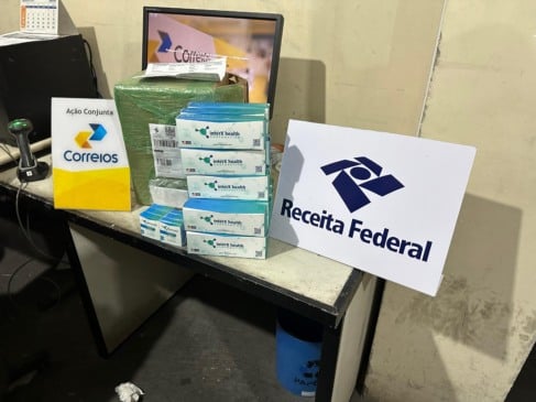 Medicamentos foram interceptados durante uma entrega dos correios - Foto: Receita Federal
