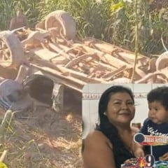 A caminhonete caiu em um barranco (Foto: Reprodução) 