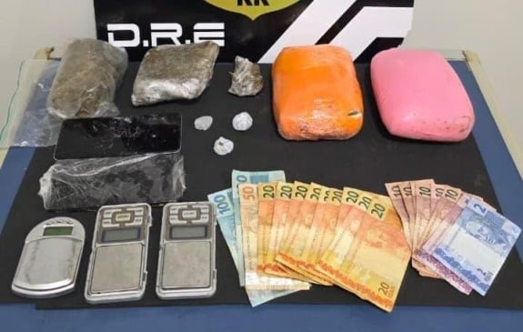 Material apreendido com a dupla (Foto: ASCOM/PCRR)