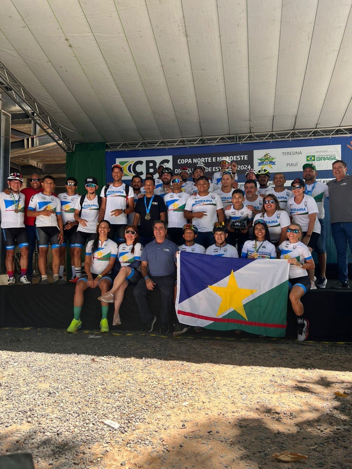 Delegação roraimense de Ciclismo disputa competição no Acre. (Foto: Divulgação/FCR)
