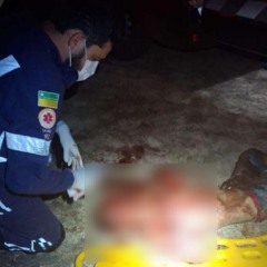 Momento em que o criminoso é atendido pelo SAMU (Foto: Divulgação)