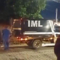 O corpo da vítima foi removido pelo rabecão (Foto: Reprodução) 