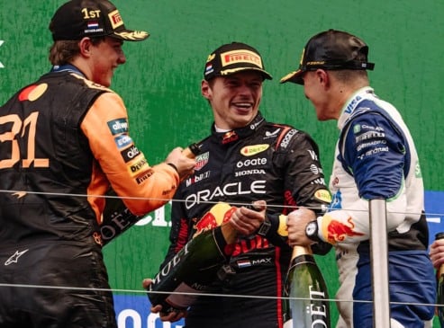 Pódio do GP da Holanda.
Foto: F1/ Reprodução