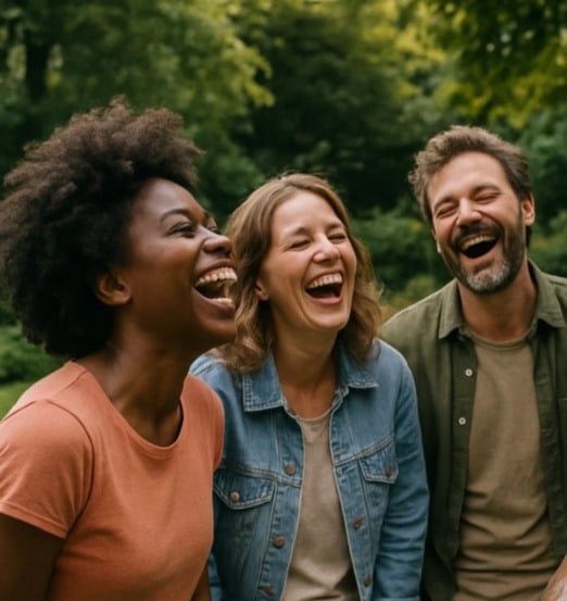 o riso provoca reações fisiológicas que impactam positivamente o corpo e a mente (Foto Divulgação)
