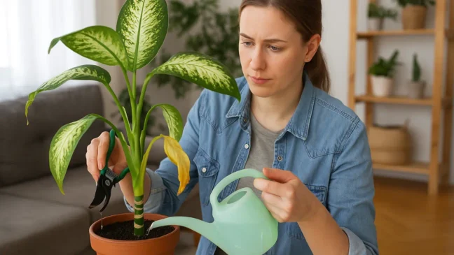 3 passos para recuperar uma dieffenbachia murcha e fazê-la crescer novamente