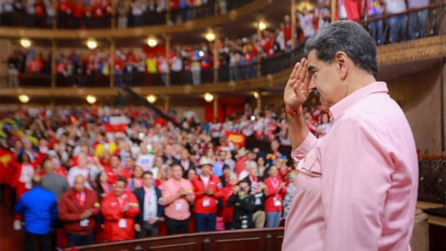 O ditador venezuelano Nicolás Maduro durante congresso extraordinário do PSUV