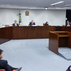O plenário da primeira turma do Supremo Tribunal Federal durante o julgamento do ex-presidente Jair Bolsonaro (Foto: Antonio Augusto/STF)
