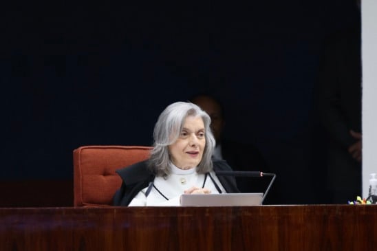 A ministra Cármen Lúcia durante o julgamento do ex-presidente Jair Bolsonaro no STF (Foto: Victor Piemonte/STF)