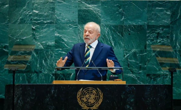 O presidente Lula durante o discurso na Assembleia Geral da ONU