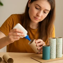 7 ideias criativas de artesanato DIY com rolos de papelão que viram organizadores práticos