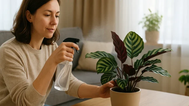 7 sinais de que sua calatéia está pedindo mais umidade antes de secar folhas