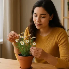 Brasileiros estão cultivando camomila em vasos pequenos e usando 7 truques simples que garantem flores e benefícios terapêuticos sem gastar nada