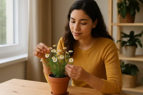 Brasileiros estão cultivando camomila em vasos pequenos e usando 7 truques simples que garantem flores e benefícios terapêuticos sem gastar nada