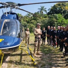 A etapa final incluiu treinamento de escape de aeronave submersa e embarque e desembarque em helicóptero, realizado no estande de tiro da PCRR. (Foto: Divulgação)