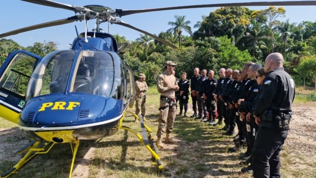 A etapa final incluiu treinamento de escape de aeronave submersa e embarque e desembarque em helicóptero, realizado no estande de tiro da PCRR. (Foto: Divulgação)