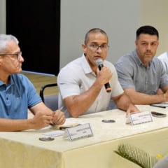Prefeito de Boa Vista, Arthur Henrique durante a coletiva. (Foto: Wenderson Cabral/FolhaBV).