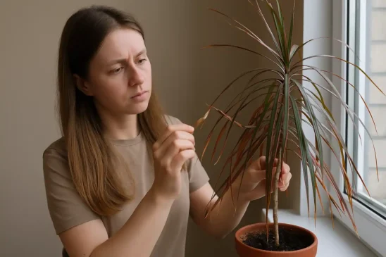 Dracena-marrom como recuperar folhas secas