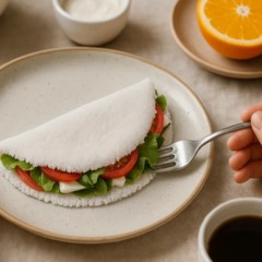 Faça esta tapioca recheada que não racha nunca e fica perfeita para turbinar seu café da manhã