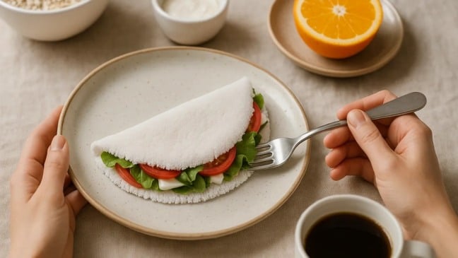 Faça esta tapioca recheada que não racha nunca e fica perfeita para turbinar seu café da manhã