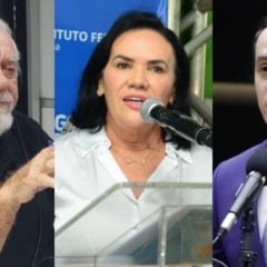 O geólogo Salomão Cruz, a reitora do IFRR, Nilra Jane Filgueira, e o deputado Zé Haroldo Cathedral