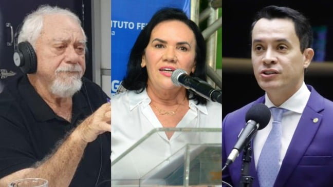 O geólogo Salomão Cruz, a reitora do IFRR, Nilra Jane Filgueira, e o deputado Zé Haroldo Cathedral