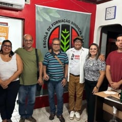 embros da Comissão Eleitoral e da Chapa Sinjoper na Luta , após a apuração dos votos. (Foto: Sinjoper).