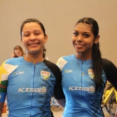 Jheniffer e Alissya Mourão (à direita) atletas de Ciclismo de Roraima.  (Foto: Ascom/Seed)