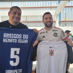 Campeão Mundial Vampeta participa de abertura de Campeonato de Futebol Amador em Alto Alegre. (Foto: Lucas Castro/FolhaBV)