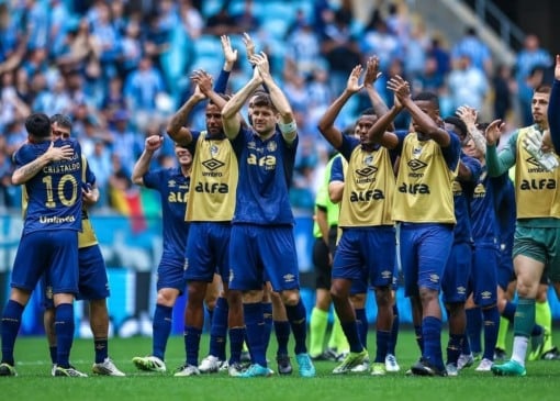 Com a vitória de hoje, o Grêmio alcança a 8ª posição no campeonato. 
(Foto:Grêmio/Instagram).