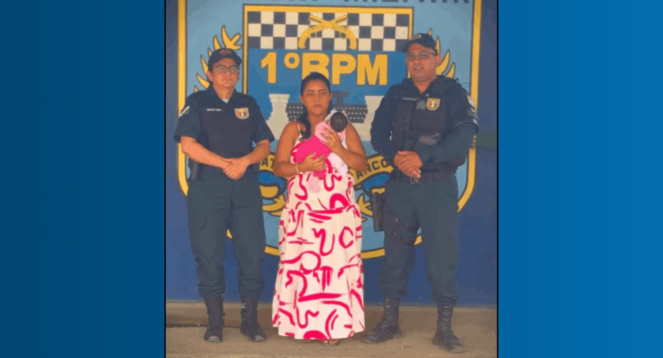 Aliviada, dias depois a mãe foi ao batalhão e  agradeceu pessoalmente pelo socorro à filha. Foto: reprodução
