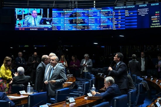 Sessão deliberativa desta terça-feira (8) durante presidência de Eduardo Gomes. Foto: Jefferson Rudy/Agência Senado
