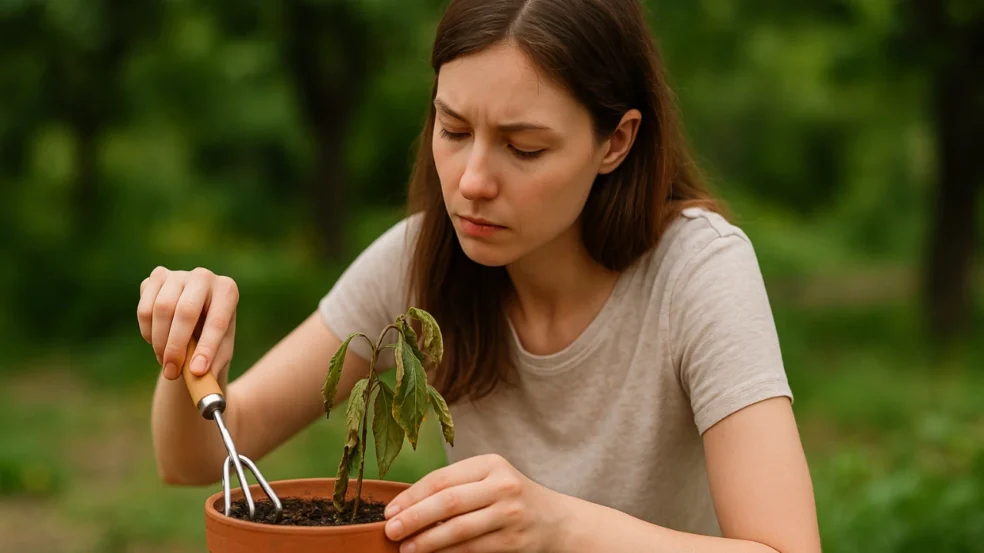 4 passos para recuperar um vaso com plantas murchas e solo endurecido