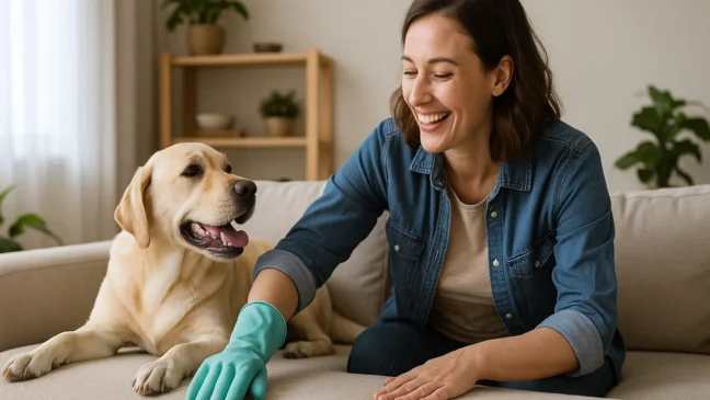 7 dicas de limpeza que facilitam a remoção de pelos de animais de sofás e tapetes