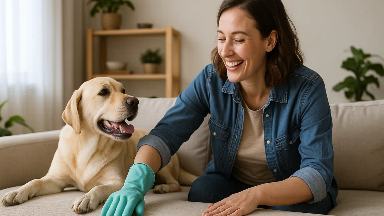 7 dicas de limpeza que facilitam a remoção de pelos de animais de sofás e tapetes