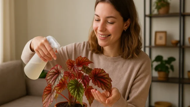Begônia cheia de folhas novas veja o ingrediente caseiro que faz milagres