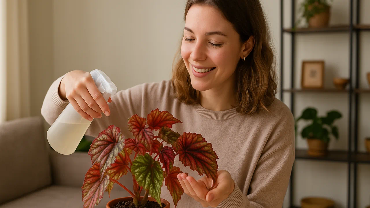 Begônia cheia de folhas novas veja o ingrediente caseiro que faz milagres
