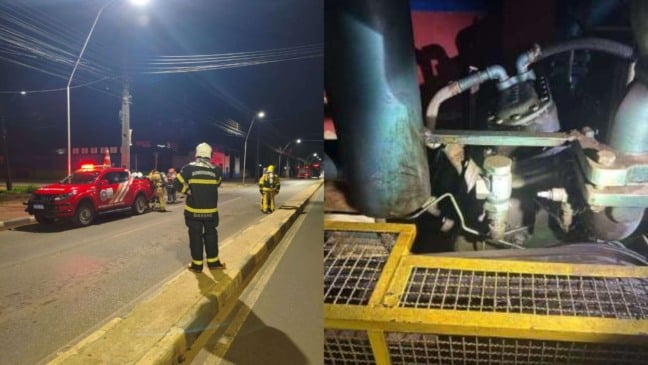 Bombeiros isolam área no bairro Jardim Floresta; cilindros de amônia foram rompidos (Fotos: Reprodução)