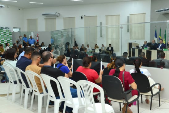 A audiência ocorreu na Câmara Municipal de Boa Vista.
(Foto: Nilzete Franco/FolhaBV).