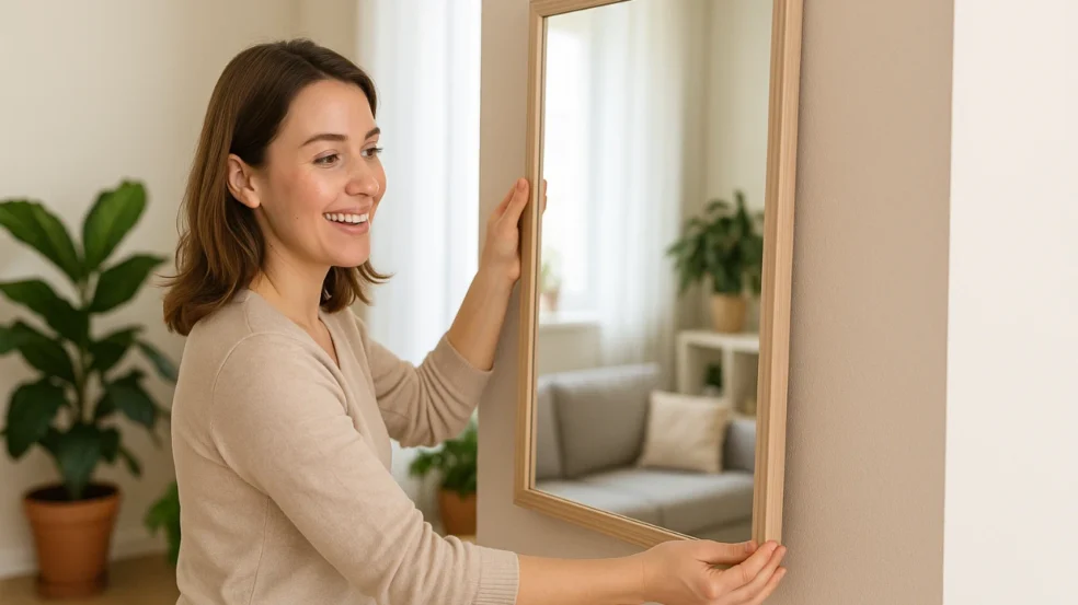Coloque um espelho neste canto da sala e veja como muda a energia do ambiente