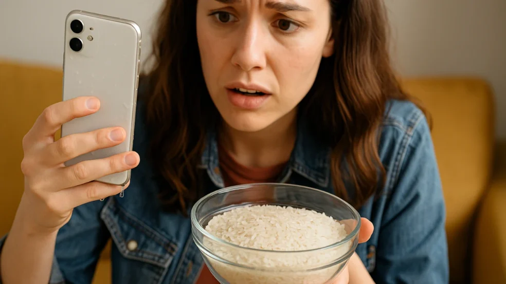 Esse hack com arroz salva o celular molhado em questão de minutos