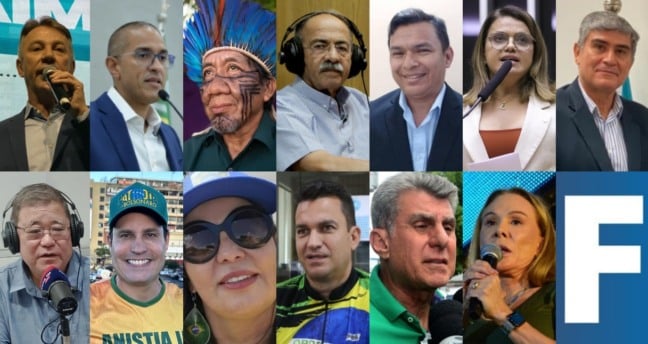 Acima: Antonio Denarium, Arthur Henrique, Bartô Macuxi, Chico Rodrigues, Ênio Moura, Helena Lima e Hipérion; abaixo: Mauro Asato, Nicoletti, Regina Aparecida Silva, Rodrigo Cataratas, Romero Jucá e Teresa Surita (Fotos: Montagem FolhaBV)