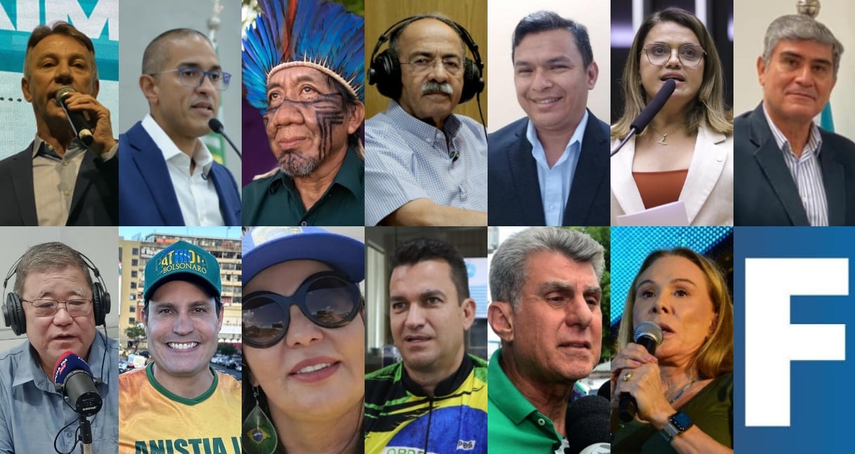 Acima: Antonio Denarium, Arthur Henrique, Bartô Macuxi, Chico Rodrigues, Ênio Moura, Helena Lima e Hipérion; abaixo: Mauro Asato, Nicoletti, Regina Aparecida Silva, Rodrigo Cataratas, Romero Jucá e Teresa Surita (Fotos: Montagem FolhaBV)