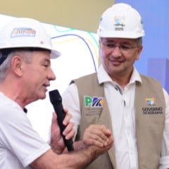 Governador Antônio Denarium e o vice-governador e secretário da SEINF, Edilson Damião (Foto: Nilzete Franco/Folha BV) 