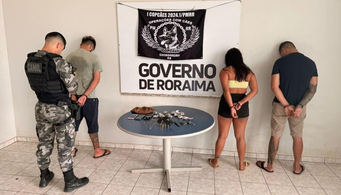 O trio foi preso em flagrante e apresentado na Central de Flagrantes (Foto: Divulgação) 