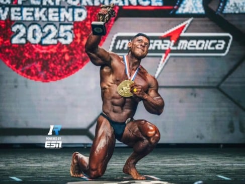 Ramon Dino vence o Mr. Olympia. (Foto: Reprodução/X/Ramondinopro2)
