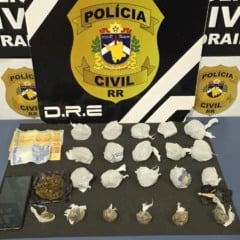 Entorpecentes apreendidos com o infrator (Foto: ASCOM/PCRR) 
