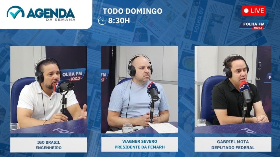 Igo Brasil, Wagner Severo e deputado federal Gabriel Mota são os entrevistados do Agenda da Semana Igo Brasil, Wagner Severo e deputado federal Gabriel Mota são os entrevistados do Agenda da Semana